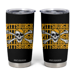 Pittsburgh Lovers Tumbler Cup Retro Pennsylvania Steel City Pirate Skull TS10 Black Print Your Wear