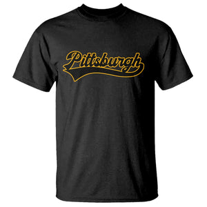 Vintage Pittsburgh T Shirt Varsity Script Retro Sports Jersey Style Baseball Fans TS10 Black Print Your Wear