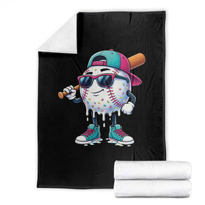 Baseball Life Style Throw Blanket Youth Drip Baseball Boys Kid TS10 Black Print Your Wear