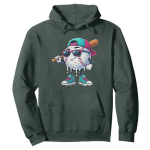 Baseball Life Style Hoodie Youth Drip Baseball Boys Kid TS10 Dark Forest Green Print Your Wear