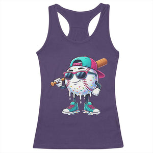 Baseball Life Style Racerback Tank Top Youth Drip Baseball Boys Kid TS10 Purple Print Your Wear