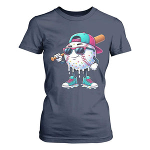 Baseball Life Style T Shirt For Women Youth Drip Baseball Boys Kid TS10 Navy Print Your Wear