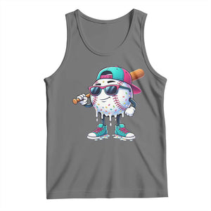 Baseball Life Style Tank Top Youth Drip Baseball Boys Kid TS10 Black Heather Print Your Wear