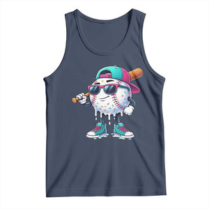 Baseball Life Style Tank Top Youth Drip Baseball Boys Kid TS10 Navy Print Your Wear