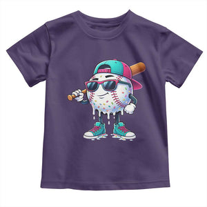 Baseball Life Style Toddler T Shirt Youth Drip Baseball Boys Kid TS10 Purple Print Your Wear