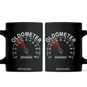 Funny 50th Birthday Coffee Mug Oldometer Odometer 50 Year Old Joke TS10 Black Print Your Wear