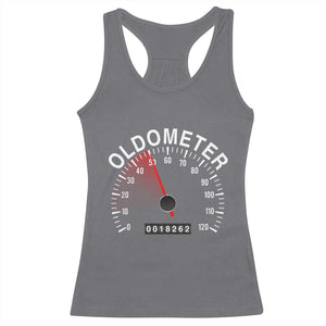Funny 50th Birthday Racerback Tank Top Oldometer Odometer 50 Year Old Joke TS10 Charcoal Print Your Wear