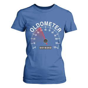 Funny 50th Birthday T Shirt For Women Oldometer Odometer 50 Year Old Joke TS10 Royal Blue Print Your Wear