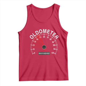 Funny 50th Birthday Tank Top Oldometer Odometer 50 Year Old Joke TS10 Red Print Your Wear