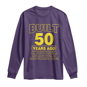 Funny 50th Birthday Long Sleeve Shirt Galaxy Built 50 Years Ago Parts Original TS10 Purple Print Your Wear