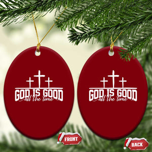 God Is Good Ceramic Ornament Jesus Cross Minimal Religious Faith Bible Verse Inspirational TS10 Print Your Wear