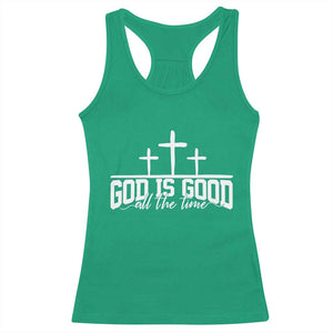 God Is Good Racerback Tank Top Jesus Cross Minimal Religious Faith Bible Verse Inspirational TS10 Irish Green Print Your Wear