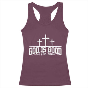 God Is Good Racerback Tank Top Jesus Cross Minimal Religious Faith Bible Verse Inspirational TS10 Maroon Print Your Wear