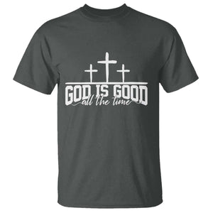 God Is Good T Shirt Jesus Cross Minimal Religious Faith Bible Verse Inspirational TS10 Dark Heather Print Your Wear
