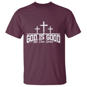 God Is Good T Shirt Jesus Cross Minimal Religious Faith Bible Verse Inspirational TS10 Maroon Print Your Wear