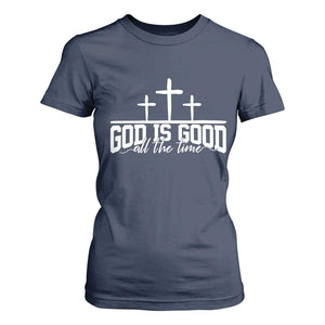 God Is Good T Shirt For Women Jesus Cross Minimal Religious Faith Bible Verse Inspirational TS10 Navy Print Your Wear