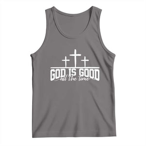 God Is Good Tank Top Jesus Cross Minimal Religious Faith Bible Verse Inspirational TS10 Deep Heather Print Your Wear