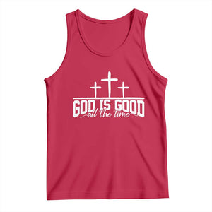 God Is Good Tank Top Jesus Cross Minimal Religious Faith Bible Verse Inspirational TS10 Red Print Your Wear