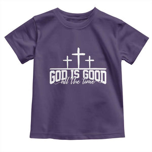 God Is Good Toddler T Shirt Jesus Cross Minimal Religious Faith Bible Verse Inspirational TS10 Purple Print Your Wear