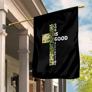 God Is Good Garden Flag Camo Cross Religious Jesus Faith Bible Verse Inspirational TS10 Print Your Wear