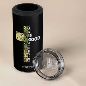 God Is Good 4 in 1 Can Cooler Tumbler Camo Cross Religious Jesus Faith Bible Verse Inspirational TS10 Print Your Wear