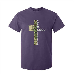 God Is Good T Shirt For Kid Camo Cross Religious Jesus Faith Bible Verse Inspirational TS10 Purple Print Your Wear