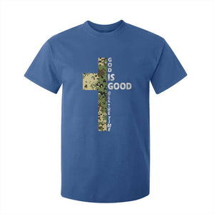 God Is Good T Shirt For Kid Camo Cross Religious Jesus Faith Bible Verse Inspirational TS10 Royal Blue Print Your Wear