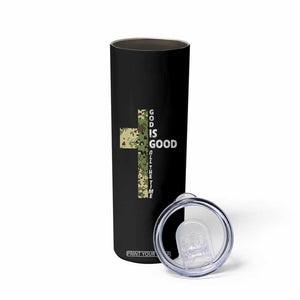 God Is Good Skinny Tumbler Camo Cross Religious Jesus Faith Bible Verse Inspirational TS10 Print Your Wear