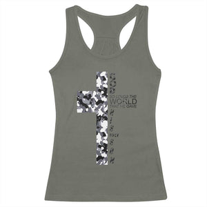 Son Of God Jesus Racerback Tank Top Camo Christ Cross Christian 9 John 3 16 TS10 Military Green Print Your Wear
