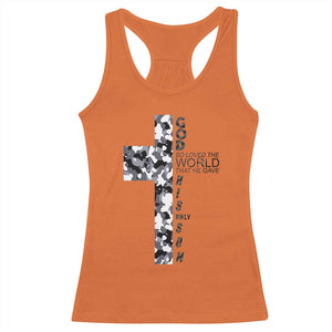 Son Of God Jesus Racerback Tank Top Camo Christ Cross Christian 9 John 3 16 TS10 Orange Print Your Wear