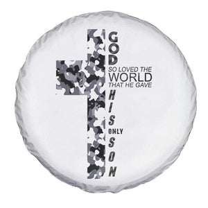 Son Of God Jesus Spare Tire Cover Camo Christ Cross Christian 9 John 3 16 TS10 Print Your Wear