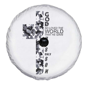 Son Of God Jesus Spare Tire Cover Camo Christ Cross Christian 9 John 3 16 TS10 Print Your Wear