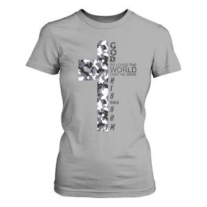Son Of God Jesus T Shirt For Women Camo Christ Cross Christian 9 John 3 16 TS10 Sport Gray Print Your Wear