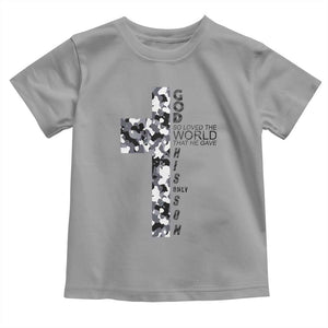 Son Of God Jesus Toddler T Shirt Camo Christ Cross Christian 9 John 3 16 TS10 Sport Gray Print Your Wear