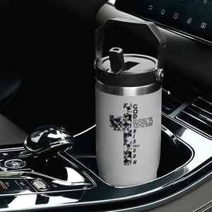 Son Of God Jesus Flip Straw Tumbler Camo Christ Cross Christian 9 John 3 16 TS10 Print Your Wear