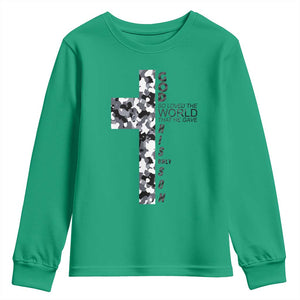 Son Of God Jesus Youth Sweatshirt Camo Christ Cross Christian 9 John 3 16 TS10 Irish Green Print Your Wear