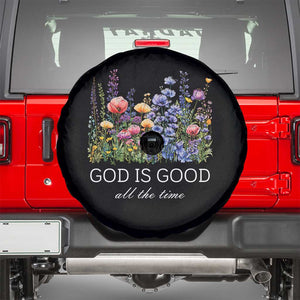 God Is Good Spare Tire Cover Wildflower Christian Jesus Graphic Religious Bible Verse TS10 Black Print Your Wear