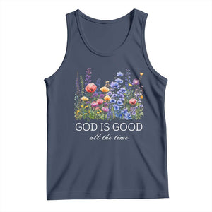 God Is Good Tank Top Wildflower Christian Jesus Graphic Religious Bible Verse TS10 Navy Print Your Wear