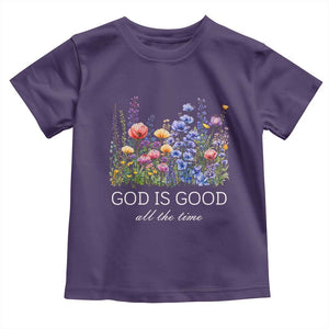 God Is Good Toddler T Shirt Wildflower Christian Jesus Graphic Religious Bible Verse TS10 Purple Print Your Wear