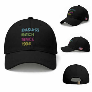 Funny 90th Birthday Baseball Cap Retro Vintage Badass Bih Since 1936 TS10 Baseball Cap Universal Fit Black Print Your Wear