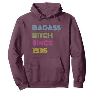 Funny 90th Birthday Hoodie Retro Vintage Badass Bih Since 1936 TS10 Maroon Print Your Wear