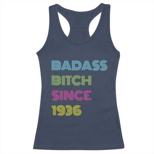 Funny 90th Birthday Racerback Tank Top Retro Vintage Badass Bih Since 1936 TS10 Navy Print Your Wear
