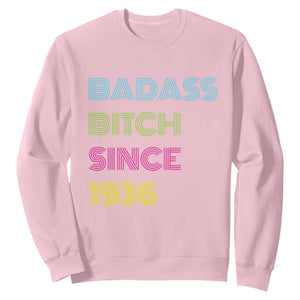 Funny 90th Birthday Sweatshirt Retro Vintage Badass Bih Since 1936 TS10 Light Pink Print Your Wear