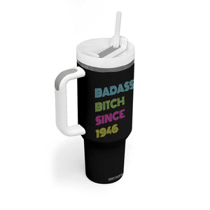 Funny 80th Birthday Tumbler With Handle Retro Vintage Badass Bih Since 1946 TS10 Print Your Wear