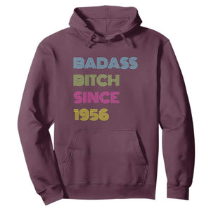 Funny 70th Birthday Hoodie Retro Vintage Badass Bih Since 1956 TS10 Maroon Print Your Wear