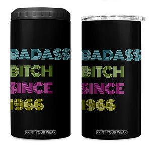 Funny 60th Birthday 4 in 1 Can Cooler Tumbler Retro Vintage Badass Bih Since 1966 TS10 One Size: 16 oz Black Print Your Wear