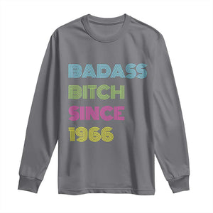Funny 60th Birthday Long Sleeve Shirt Retro Vintage Badass Bih Since 1966 TS10 Charcoal Print Your Wear