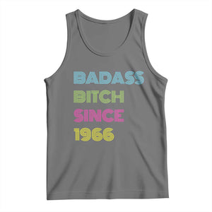 Funny 60th Birthday Tank Top Retro Vintage Badass Bih Since 1966 TS10 Black Heather Print Your Wear