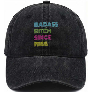 Funny 60th Birthday Washed Cotton Baseball Cap Retro Vintage Badass Bih Since 1966 TS10 Print Your Wear