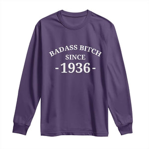 Funny 90th Birthday Long Sleeve Shirt Badass Bih Since 1936 TS10 Purple Print Your Wear